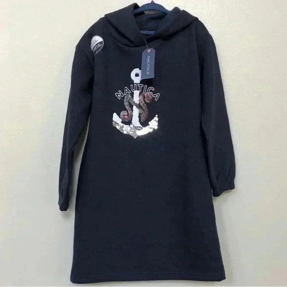 Nautica Other - Nautica Girls’ 6Y Sequin Anchor Hooded Sweatshirt Dress - BRAND NEW!!